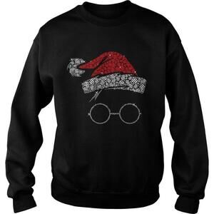 Harry Potter Santa Hat And Glass Holiday Wizard Christmas Magic Sweatshirt